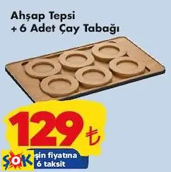 AHŞAP TEPSİ +6 ADET ÇAY TABAĞI AHŞAP TEPSİ +6 ADET ÇAY TABAĞI